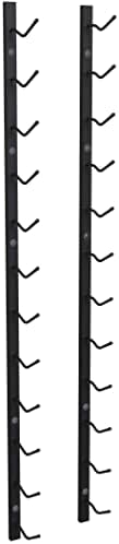 Y-Furniture Wall Mounted Wine Rack 12 Bottles Satin Black