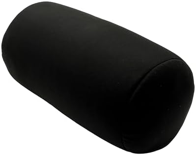 Microbead Roll Pillow for Neck Support and Travel Comfort Black