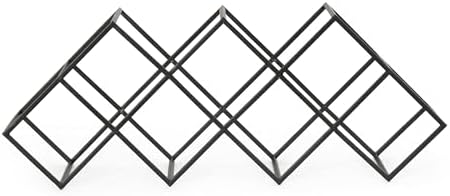 Benjara Wine Rack with Diamond Slots 24-Inch Matte Black
