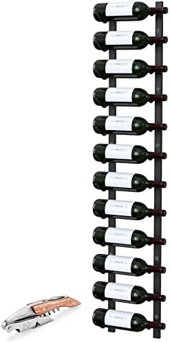Y-Furniture Wall Mounted Wine Rack 12 Bottles Satin Black