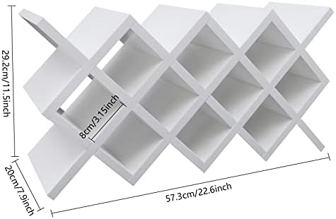 White Wall-Mounted Wine Rack with 10 Compartments