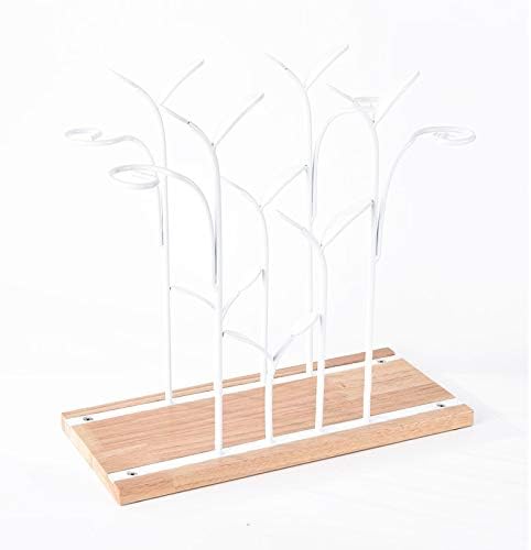 Stylish Freestanding Wine Rack for 4 Bottles and 4 Glasses White