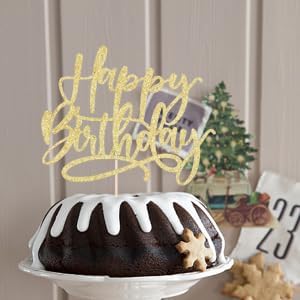 Kaoenla Happy Birthday Cake Topper - Gold Decorative