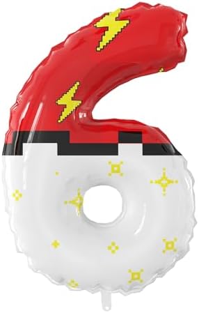 40 Inch Giant Red White Cartoon Number Foil Balloons Set