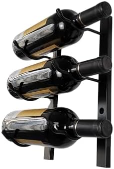 GAMEMEN Wall Mounted Wine Rack - 3 Bottles Matte Black