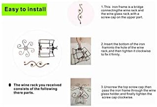 Cicodona Wine Rack 4 Bottles 6 Glasses Decor