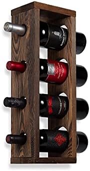 Rustic State Wall-Mounted Wine Rack for 4 Bottles -Walnut