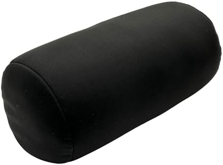 Microbead Roll Pillow for Neck Support and Travel Comfort Black