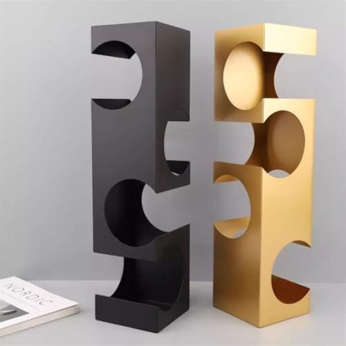 Modern Metal Geometric Wine Rack Gold