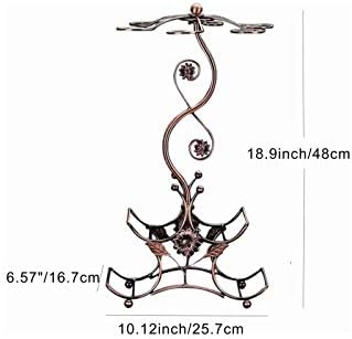 Cicodona Wine Rack 4 Bottles 6 Glasses Decor