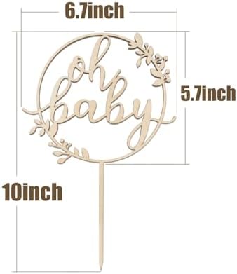 Oh Baby Cake Topper Wood Gender Neutral Boy Girl