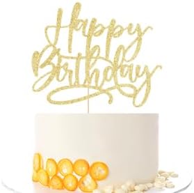 Kaoenla Happy Birthday Cake Topper - Gold Decorative