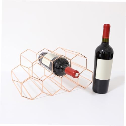 UTHCLO Freestanding Metal Wine Rack with Geometric Design