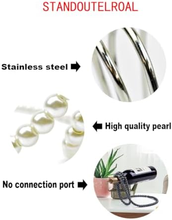 Black Artificial Pearl Necklace Wine Rack Stylish Metal Holder