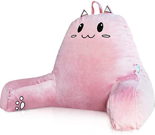 SUNSIDE Kitten Reading Pillow with Memory Foam and Arms
