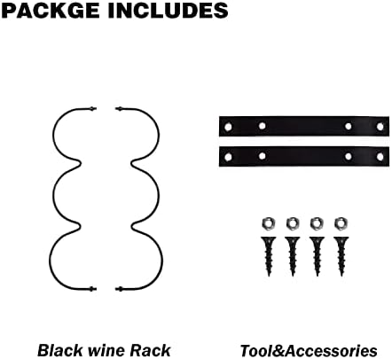 MATILODI Wall-Mounted Wine Rack - 3 Bottle Holder Black 1 Pack