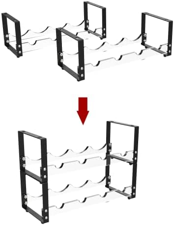 Kunzye Acrylic 3-Tier Freestanding Wine Rack - 8 Bottle Capacity
