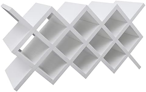 White Wall-Mounted Wine Rack with 10 Compartments