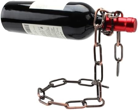 TBWHL Floating Wine Bottle Holder - Unique Levitating Steel Chain Stand