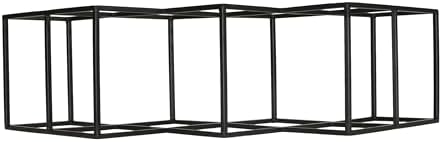 LOPOO 7 Bottle Countertop Wine Rack Modern Black Metal