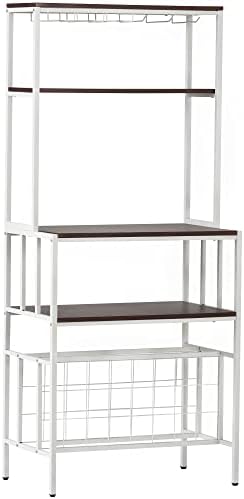 Loyaltaling 5 Tier Freestanding Wine Rack with Glass Holder