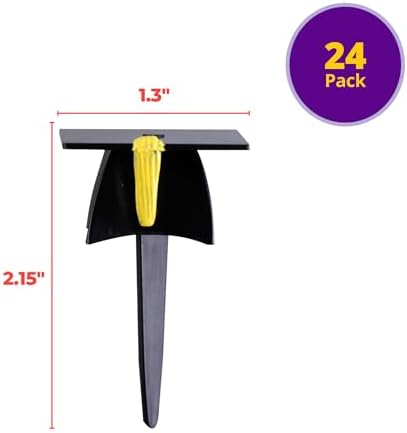 DecoPac Graduation Hat Cupcake Toppers - 24 Pack