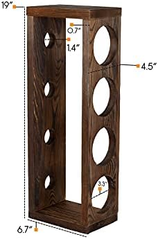 Rustic State Wall-Mounted Wine Rack for 4 Bottles -Walnut