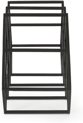 LOPOO 7 Bottle Countertop Wine Rack Modern Black Metal