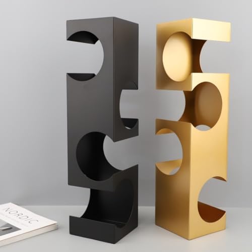 Modern Freestanding Gold Wine Rack For 4 Bottles