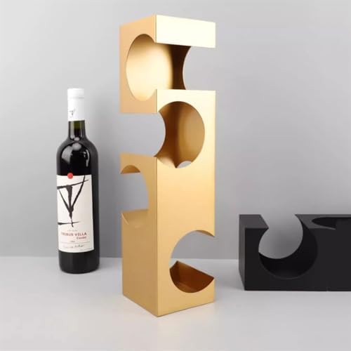 Modern Metal Geometric Wine Rack Gold
