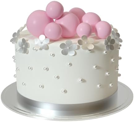 ASTARON 20 Pcs Light Pink Ball Cake Decorations