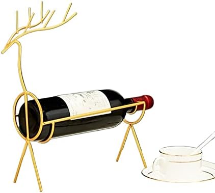 Modern Minimalist Wine Rack with Deer Gold Finish