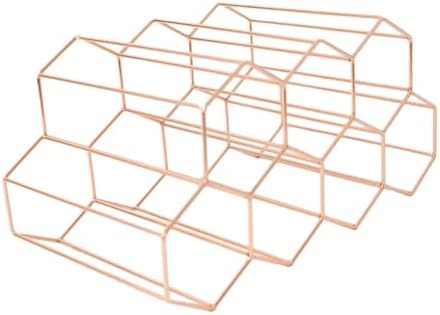 UTHCLO Freestanding Metal Wine Rack with Geometric Design
