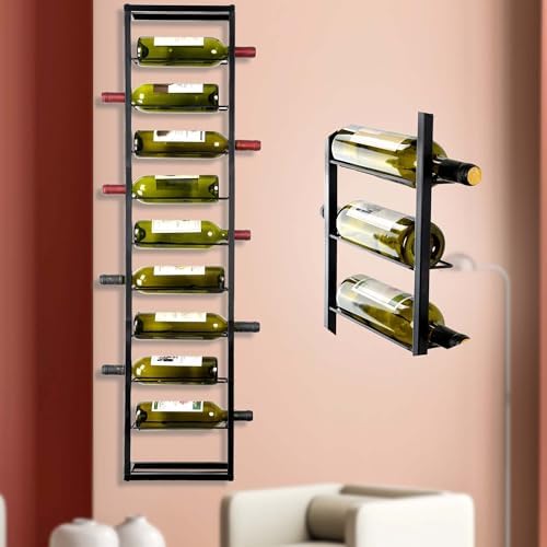 YANGSHUO Wall-Mounted Wine Rack for 10 Bottles - 4ft Vertical Organizer