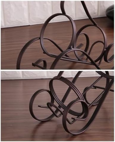 Freestanding S-Shaped Wine Rack with Wrought Iron Design