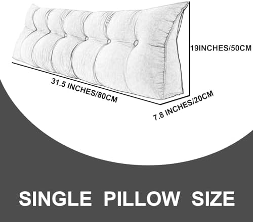 Queen Headboard Pillow - Coffee 315 Inches Double Layer