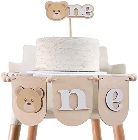 Wooden Teddy Bear Birthday Banner Decor
