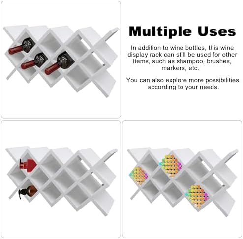 Wall-Mounted Wine Rack with 10 Compartments White