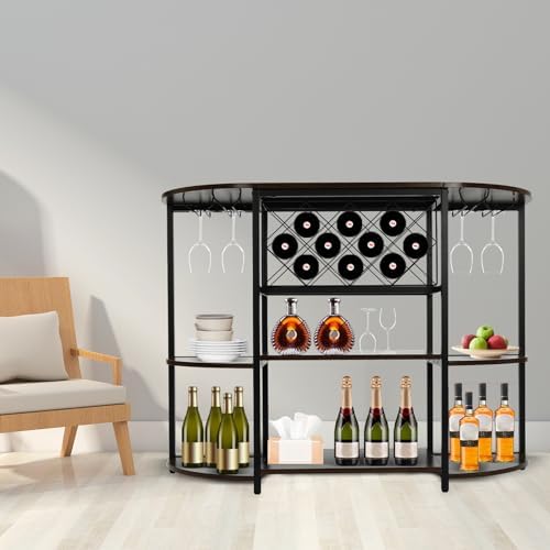 Freestanding Wine Rack with 3-Tier Design Brown