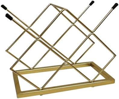 Nu Steel 5 Bottles Tabletop Wine Holder with Gold Finish