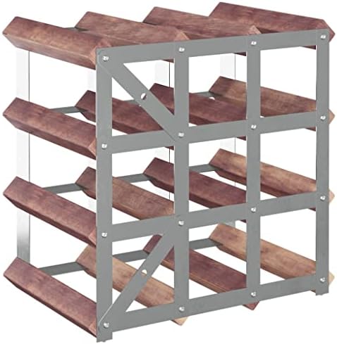YAFF 12-Bottle Brown Solid Wood Wine Rack