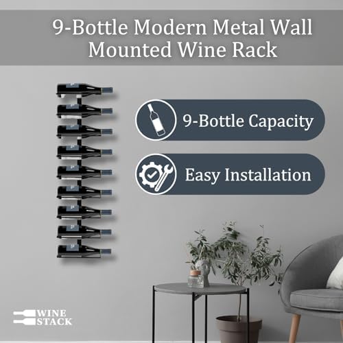 Wine Stack 9-Bottle Wall Mounted Wine Rack