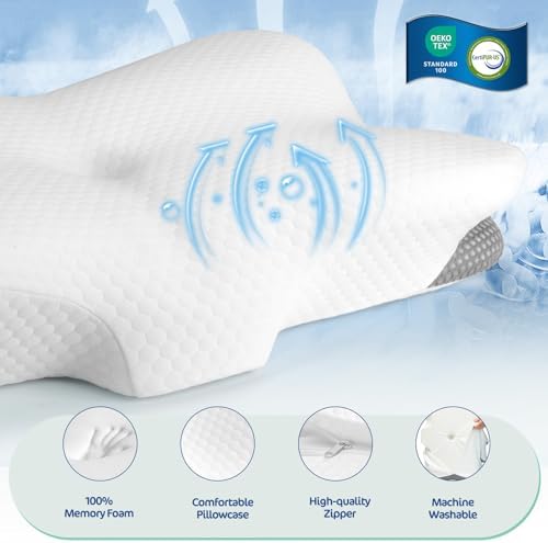 JOYENERGY Ergonomic Cervical Pillow for Neck Pain Relief