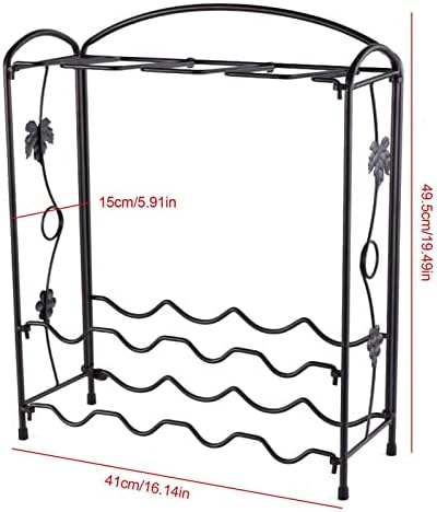 FINANCIALLY LIT Freestanding Black Wine Rack Holder