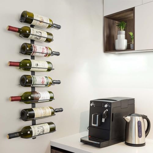 AQAREA Wall-Mounted Wine Rack 8 Bottles SpaceSaver Organizer