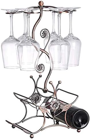 Cicodona Wine Rack 4 Bottles 6 Glasses Decor