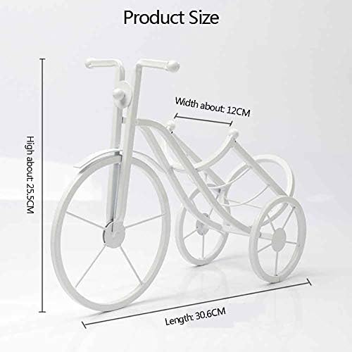 Iron Tricycle Wine Rack White Freestanding Metal Display Rack