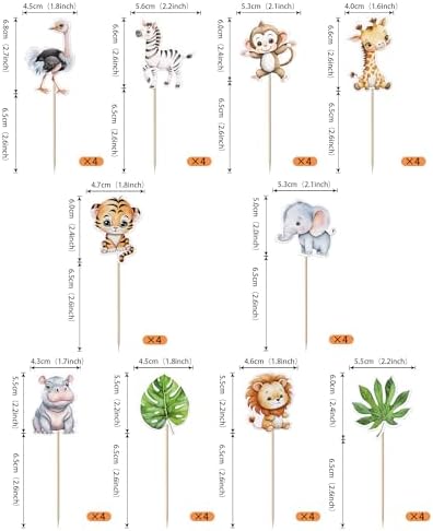 Rsstarxi 40 Pack Woodland Animal Cupcake Toppers