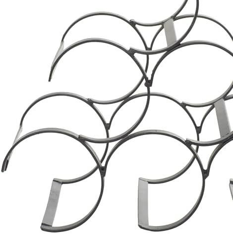 Deco 79 6 Bottle Metal Wine Rack with Curved Holders Black