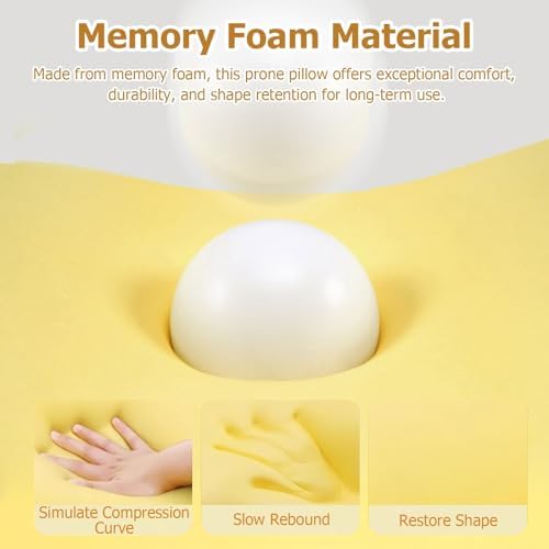 JYHHCYS Prone Pillow with Memory Foam and Zipper Cover